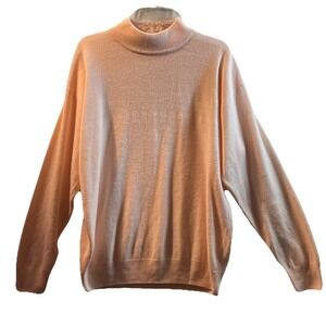 VTG William Lockie Scotland 100% Cashmere Mock Neck Sweater Light Pink L READ